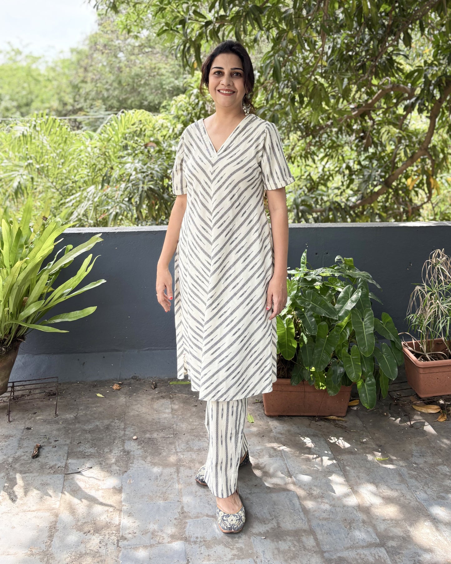 Antara 100% Cotton Dobby Stripe Kurta Dress Newnaa