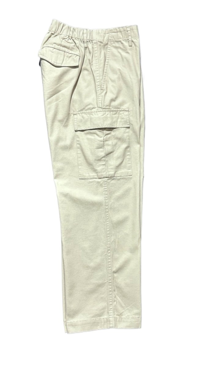 Dishaa Light Beige Twill Cargo Pants – 100% Cotton Utility Trousers - Newnaa