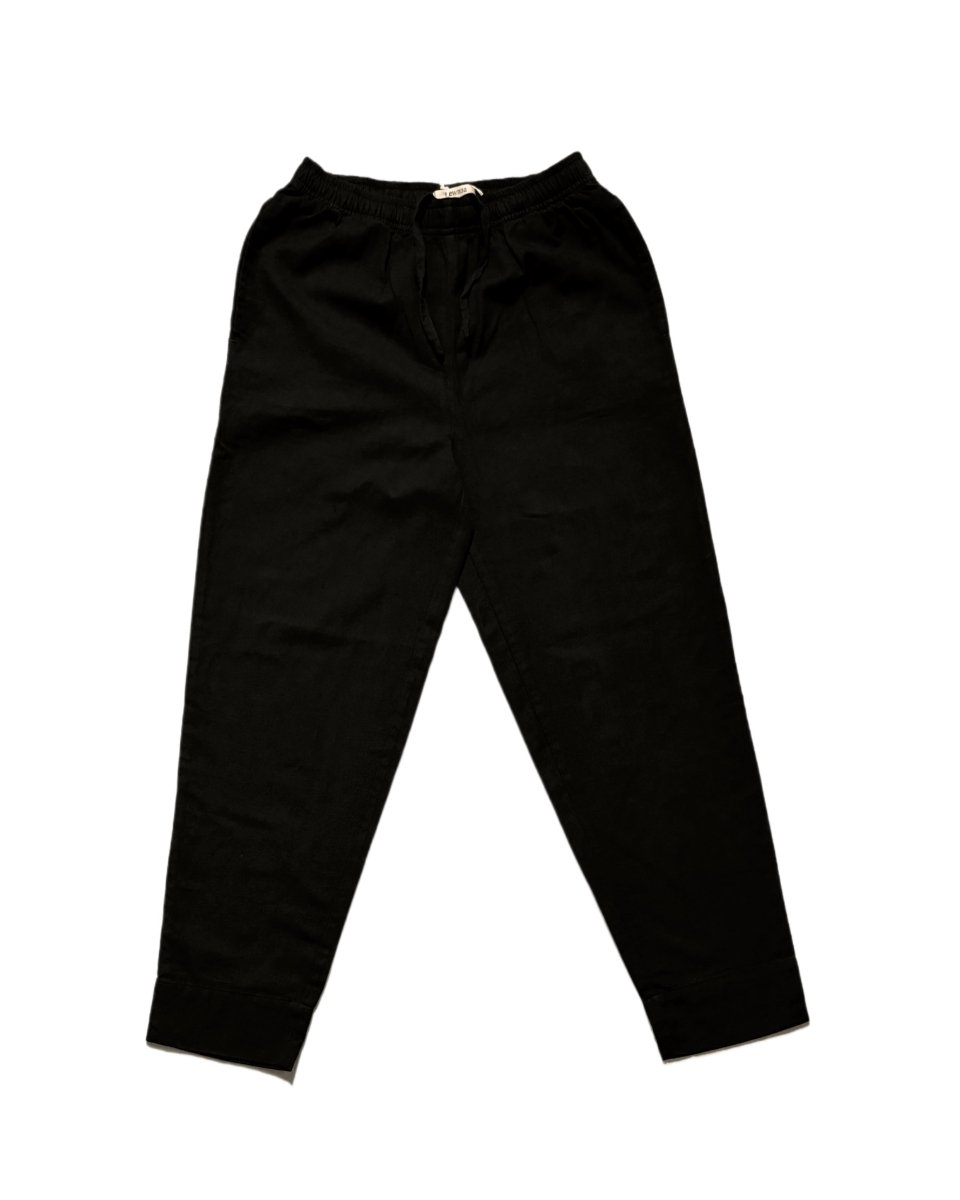 Eka Women’s Cotton - Linen Black Tapered Pants – Versatile Everyday & Workwear Bottoms - Newnaa