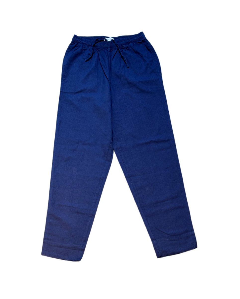 Eka Women’s Cotton - Linen Navy Tapered Pants – Classic Comfortable Everyday Wear - Newnaa