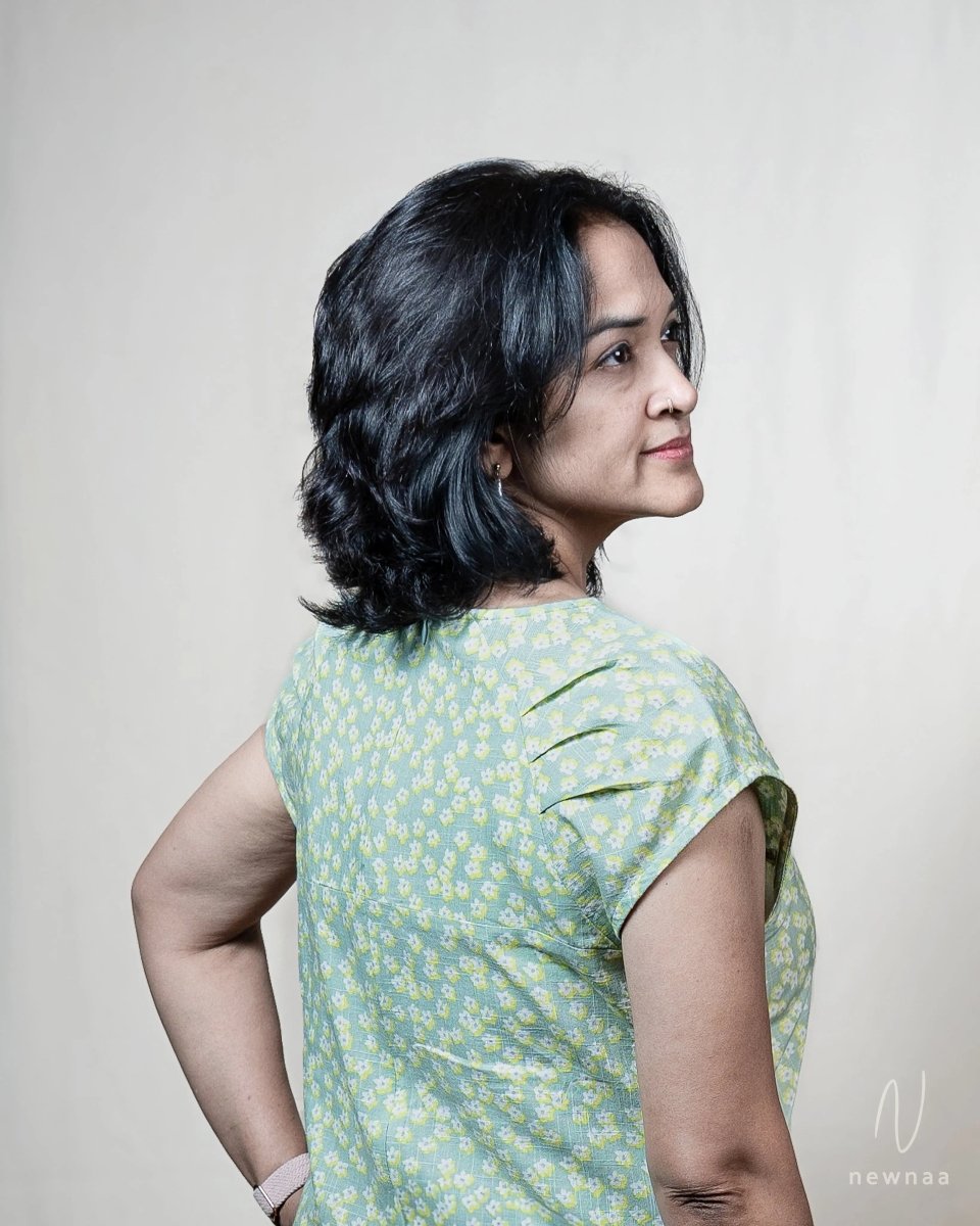 Firdous linen viscose midi dress - Newnaa