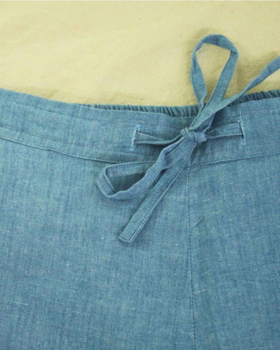 Ila wide leg Linen Chambray pant - Newnaa