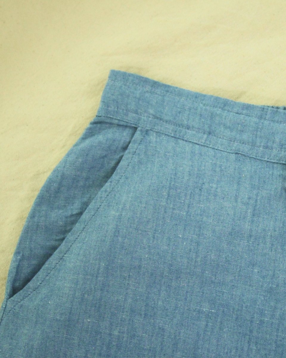 Ila wide leg Linen Chambray pant - Newnaa