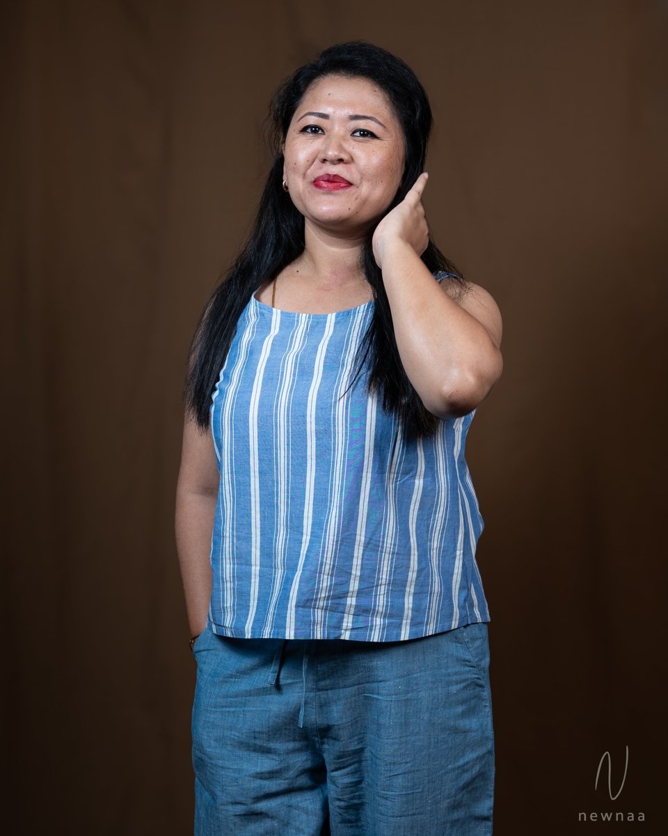 Laya tank top - Chambray stripe - Newnaa