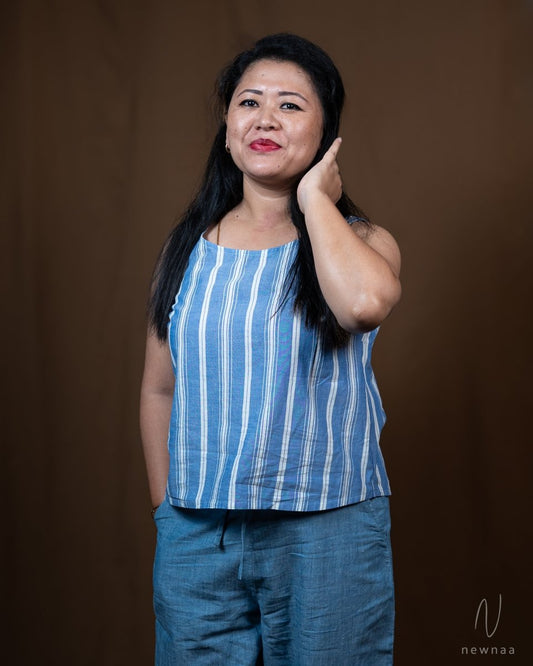 Laya tank top - Chambray stripe - Newnaa