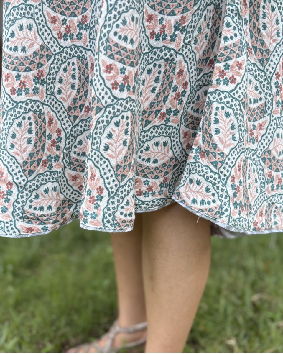 Prachi Racer Back Swing Dress Cotton Double Cloth Printed - Newnaa