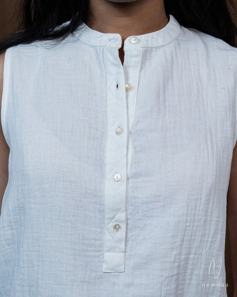 Zoya sleeveless popover shirt - double cloth - Newnaa
