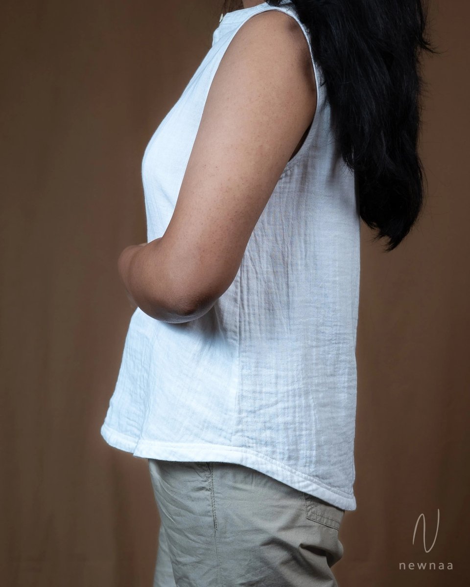 Zoya sleeveless popover shirt - double cloth - Newnaa