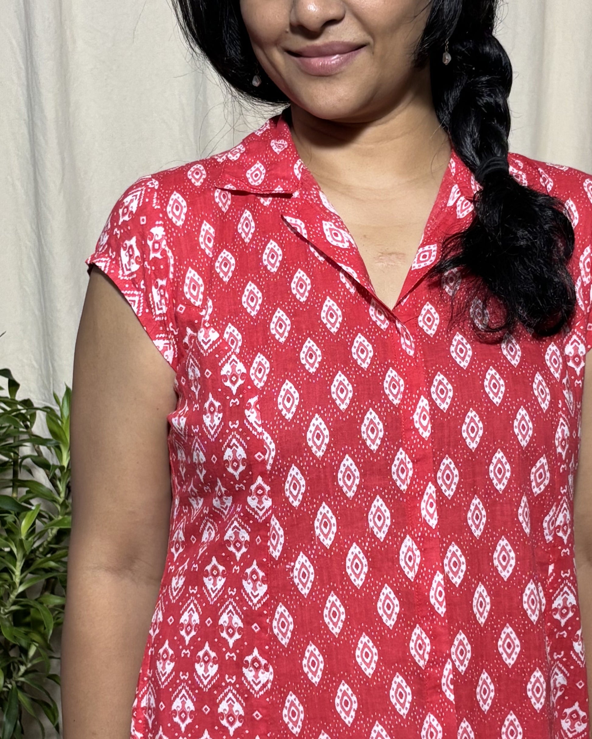 Tanvi Cotton Mix & Match Cap Sleeve Dress Newnaa