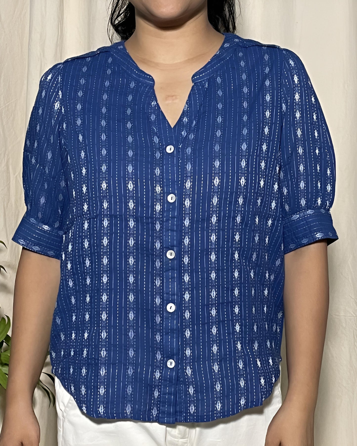 Arya cotton shirt - indigo blue Newnaa