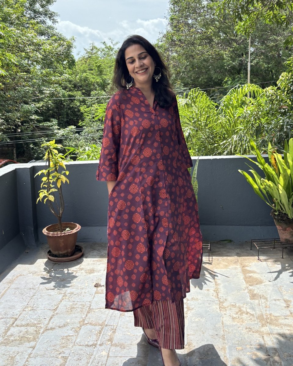 Aksha Cotton Moggu Stripe Pants with Elasticated Waist - Newnaa