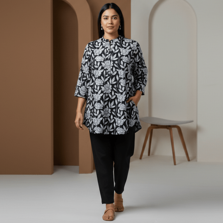 Eka Women’s Cotton-Linen Black Tapered Pants – Versatile Everyday & Workwear Bottoms - Newnaa