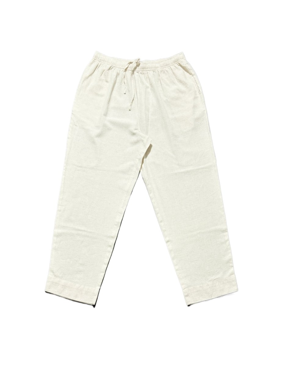 Eka Women’s Cotton - Linen Natural Tapered Pants – Lightweight Neutral Everyday Bottoms - Newnaa