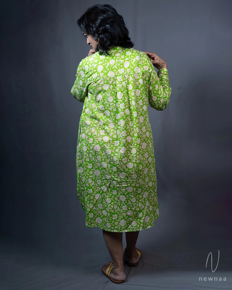 Sara shirt dress - green floral - Newnaa